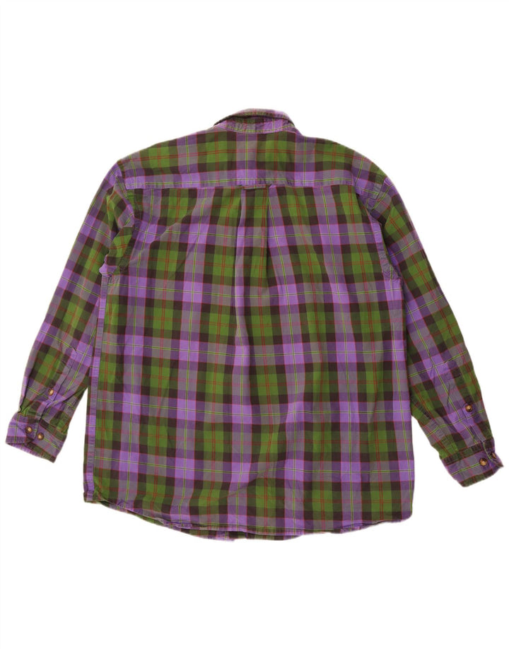 Camisa De Franela Orvis Para Hombre Algodón A Cuadros Morado Grande