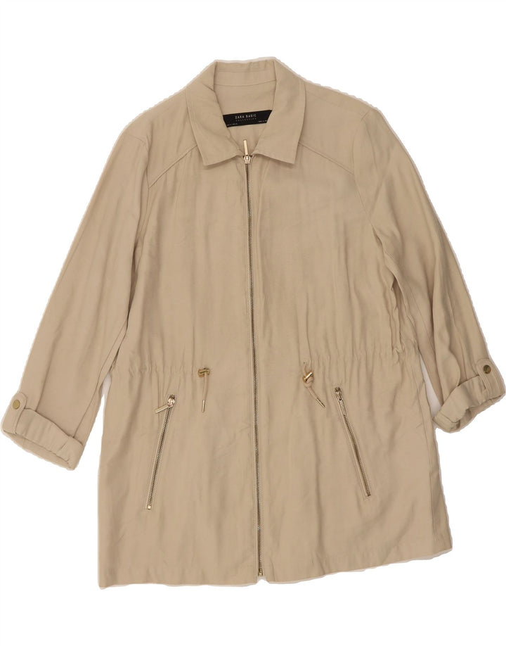 ZARA Womens Overcoat UK 14 Medium Beige Viscose Vintage Zara and Second-Hand Zara from Messina Hembry 