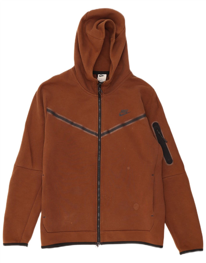 Nike - Sudadera con capucha y cremallera para hombre, talla grande, algodón marrón