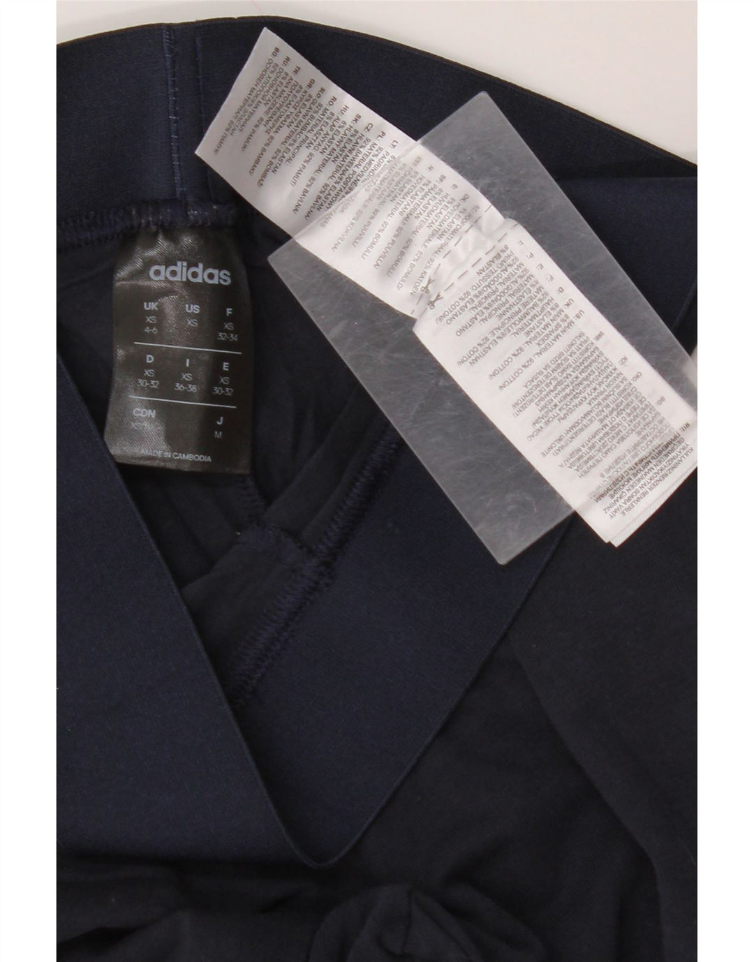 Leggings ADIDAS Mujer UK 4/6 XS Azul Marino Algodón