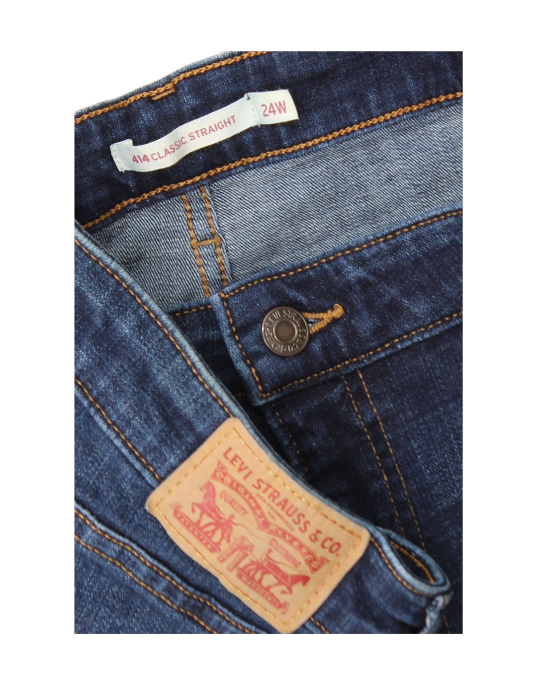 LEVI'S Womens Plus Size Classic Fit Denim Shorts US 24 2XL W46 Blue Cotton Vintage Levi's and Second-Hand Levi's from Messina Hembry 