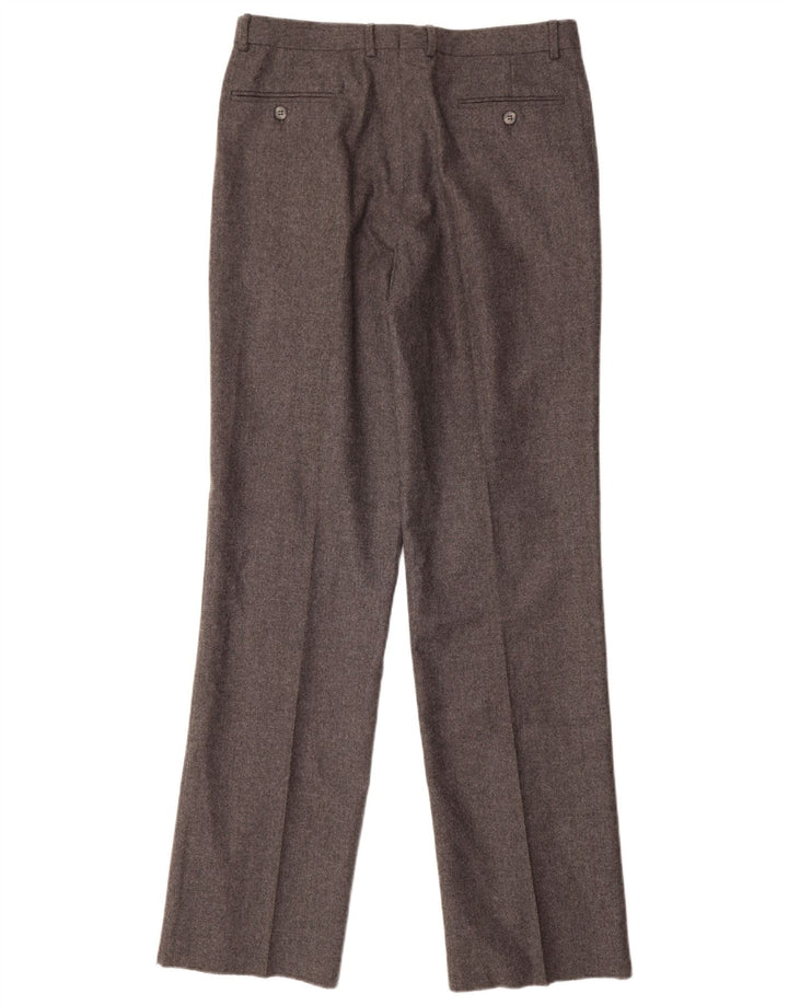 Marzotto Pantalón de traje con pinzas para hombre IT 48 Medium W32 L34 Lana gris