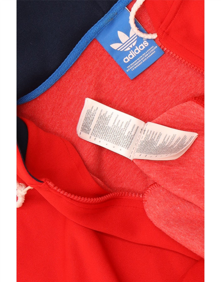 Adidas Sudadera con capucha y cremallera para hombre XL Poliéster rojo