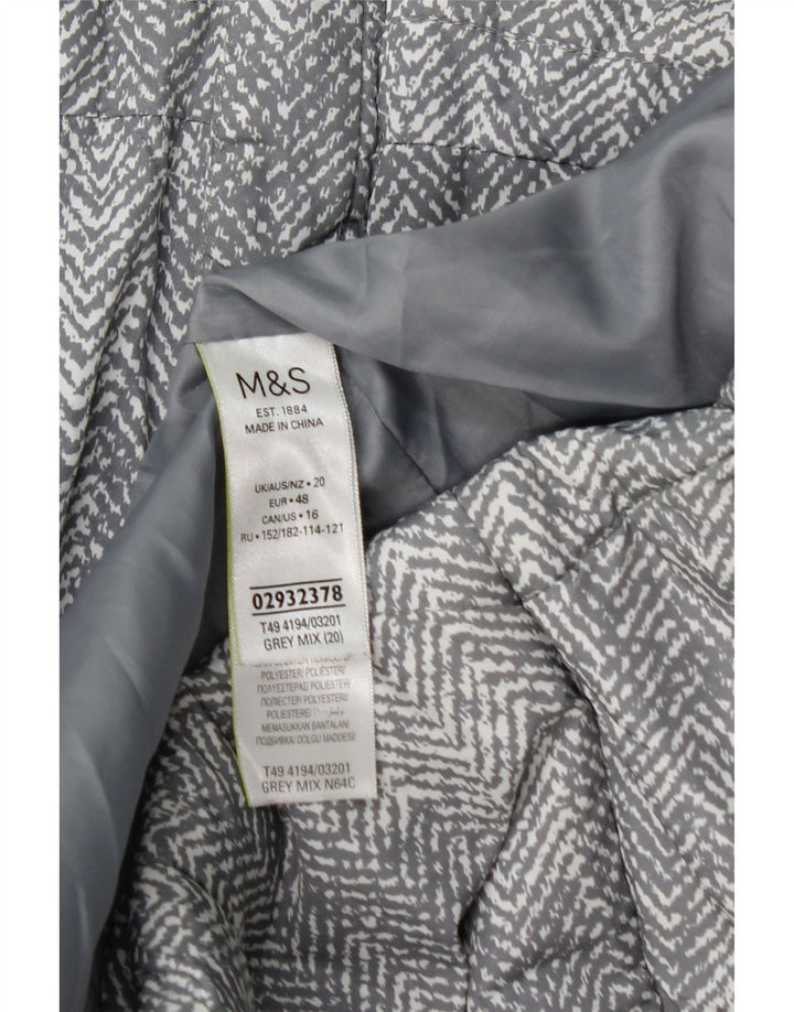 Marks & Spencer Chaqueta acolchada para mujer UK 20 2XL Gris Espiga Poliéster