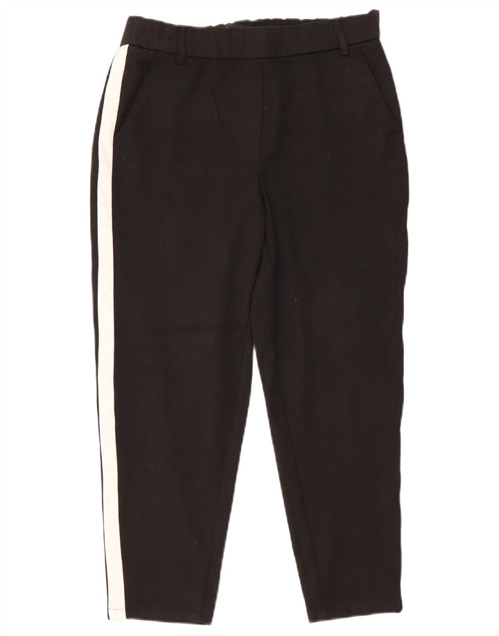 ZARA Mujer Pantalón Capri Recto Small W26 L22 Black Colourblock