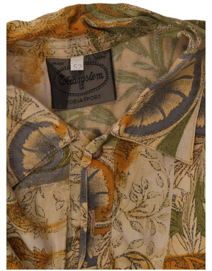 Vintage hombres pullover camisa IT 52 gran patchwork multicolor