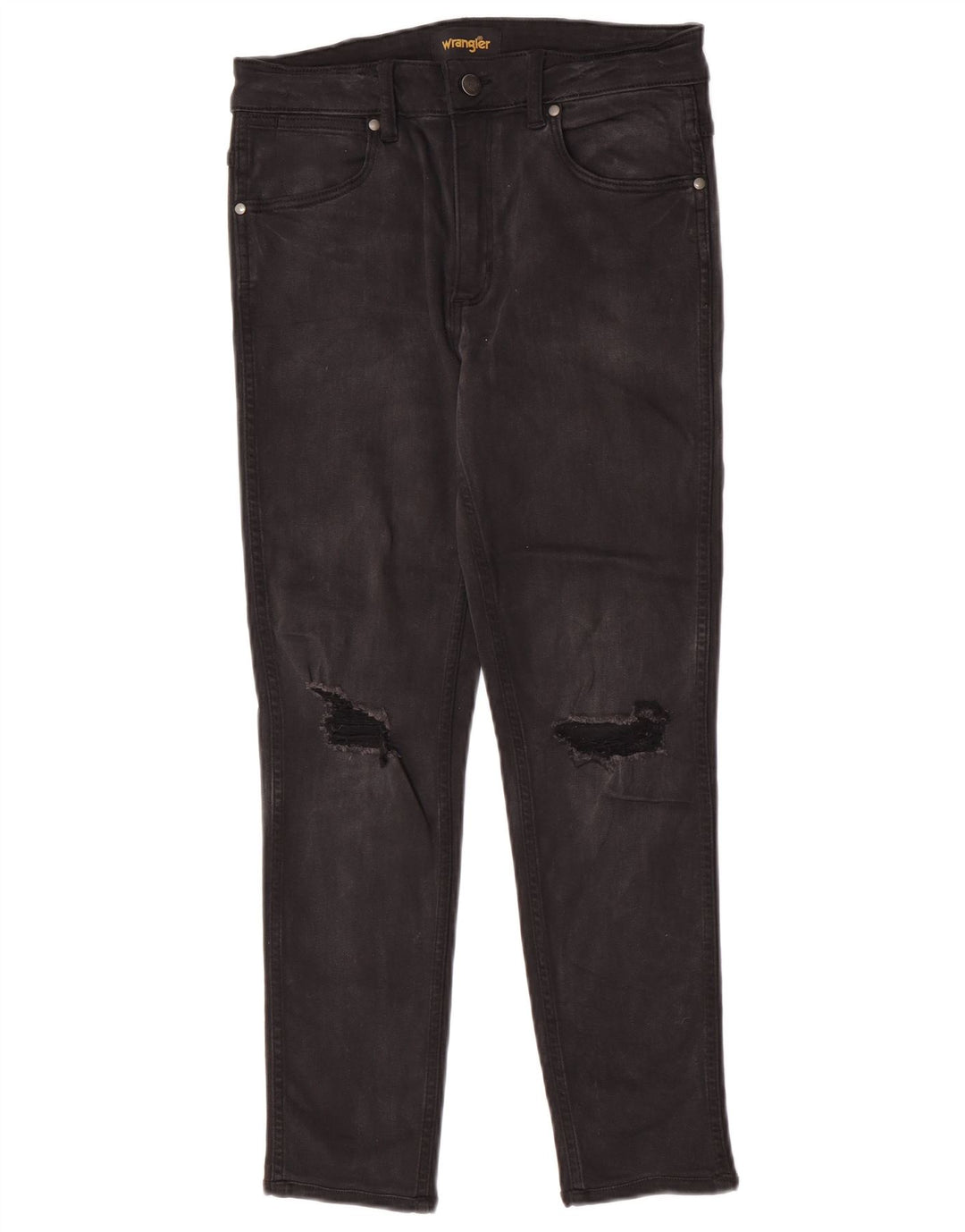 Wrangler Jeans Ajustados Desgastados para Mujer W30 L26 Algodón Negro