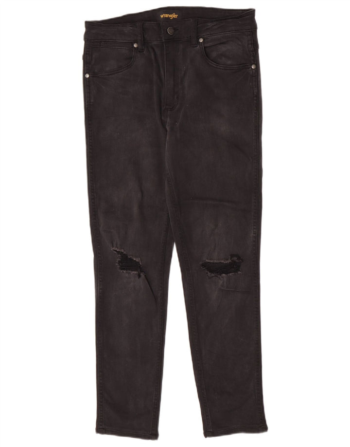 Wrangler Jeans Ajustados Desgastados para Mujer W30 L26 Algodón Negro