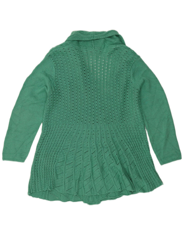 Essential Mujer Longline Open Cardigan Suéter UK 24/26 2XL Verde Acrílico