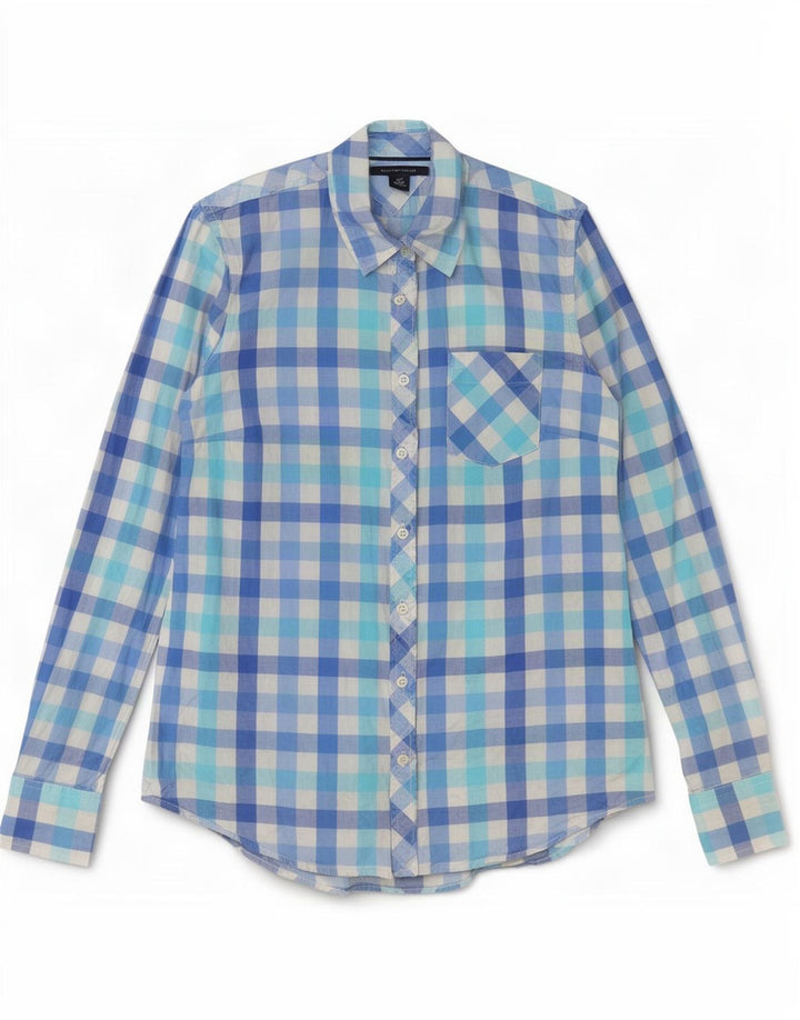 Camisa Tommy Hilfiger para mujer UK 10 Small Blue Gingham Cotton