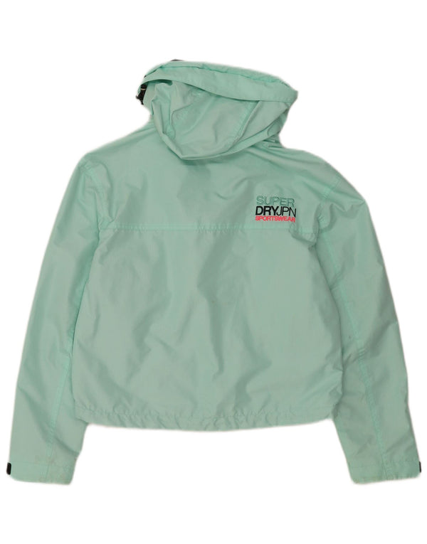 Superdry Mujer The Windcheater Graphic Bomber Jacket UK 8 Small Turquesa