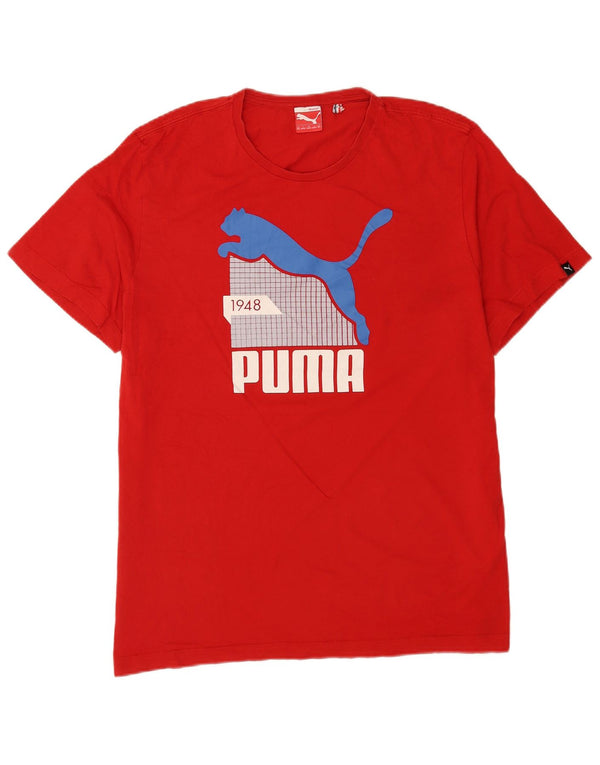Puma Camiseta gráfica para hombre Top 2XL Algodón rojo