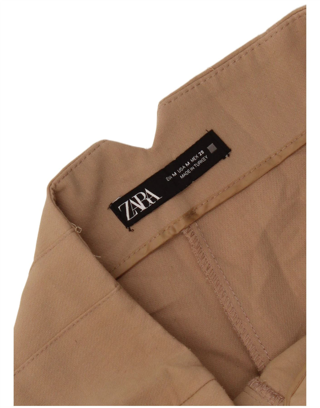 Zara Mujer Pantalón De Traje Tapered Mediano W28 L26 Beige