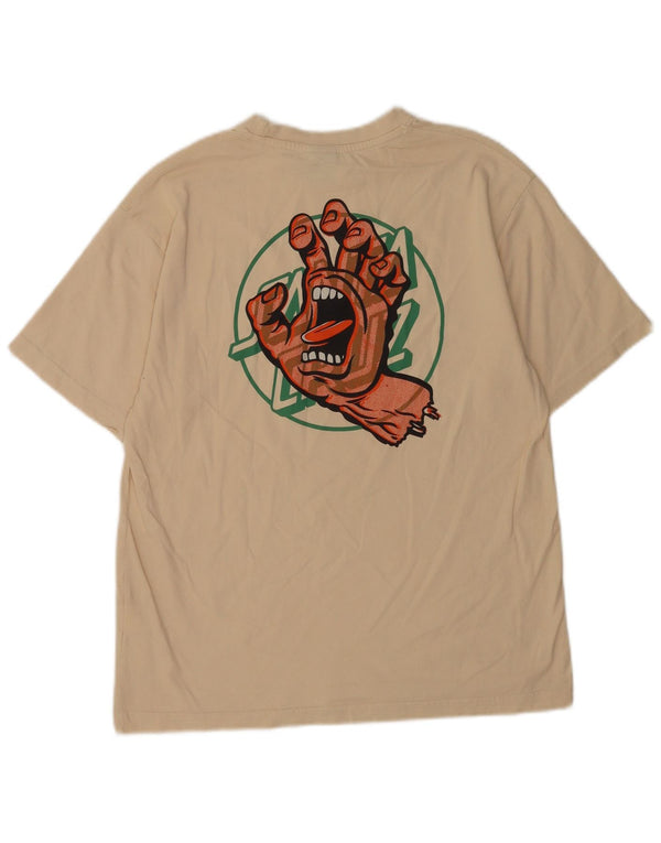 SANTA CRUZ Camiseta gráfica para hombre Top Small Beige Cotton