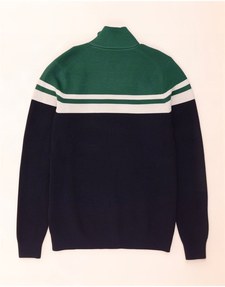 Marks & Spencer Jersey con cuello y cremallera para hombre, talla pequeña, color azul marino