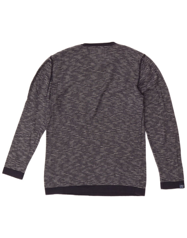 Superdry Jersey De Cuello Redondo Para Hombre De Algodón Con Rayas Pintadas En Azul Marino Medio