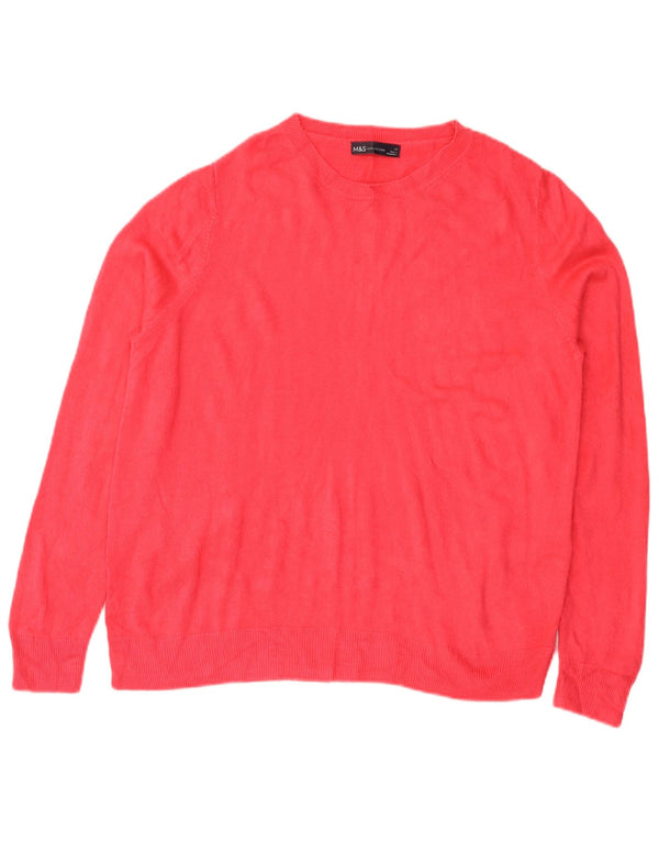 Marks & Spencer Jersey de Cuello Redondo para Mujer UK 40 XL Acrílico Rosa
