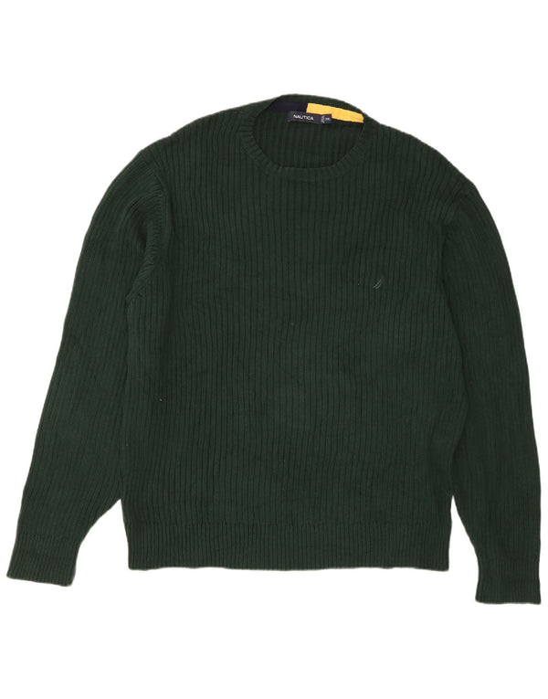 Nautica Jersey de cuello redondo para hombre, talla 2XL, algodón verde