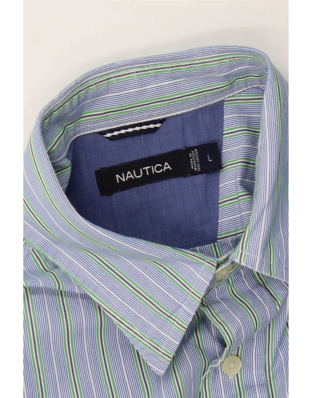 Camisa Nautica Hombre Grande Algodón Rayas Azules