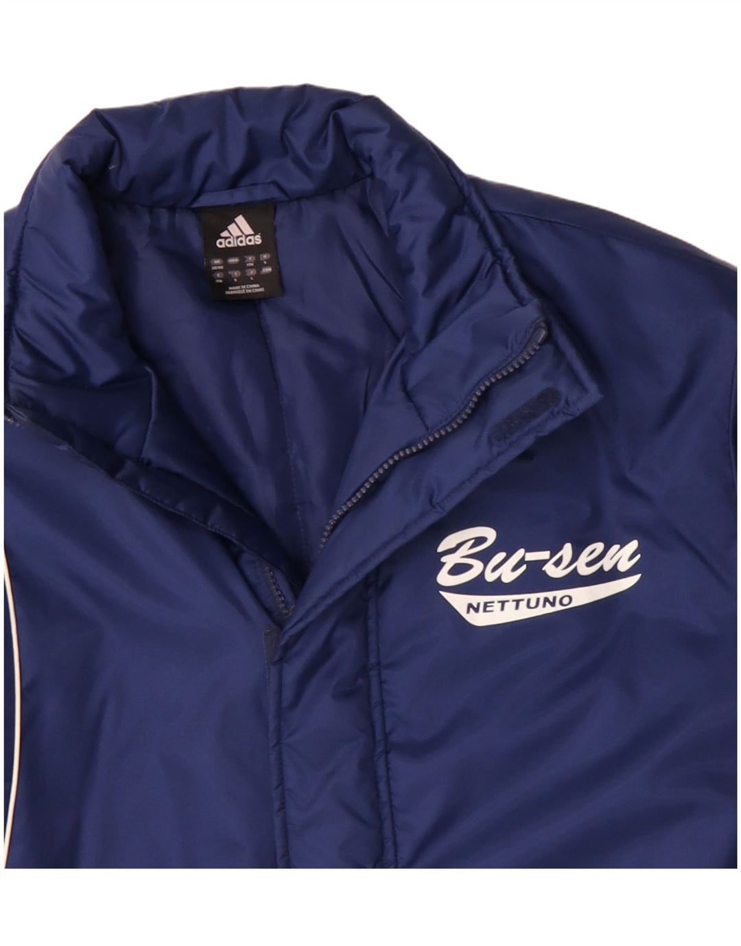 Adidas Chaqueta cortavientos gráfica para hombre Reino Unido 38/40 Poliéster azul medio