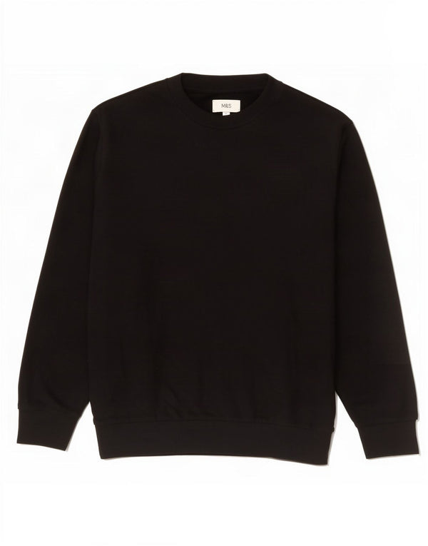 Marks & Spencer Hombre Sudadera Jumper XL Negro Algodón