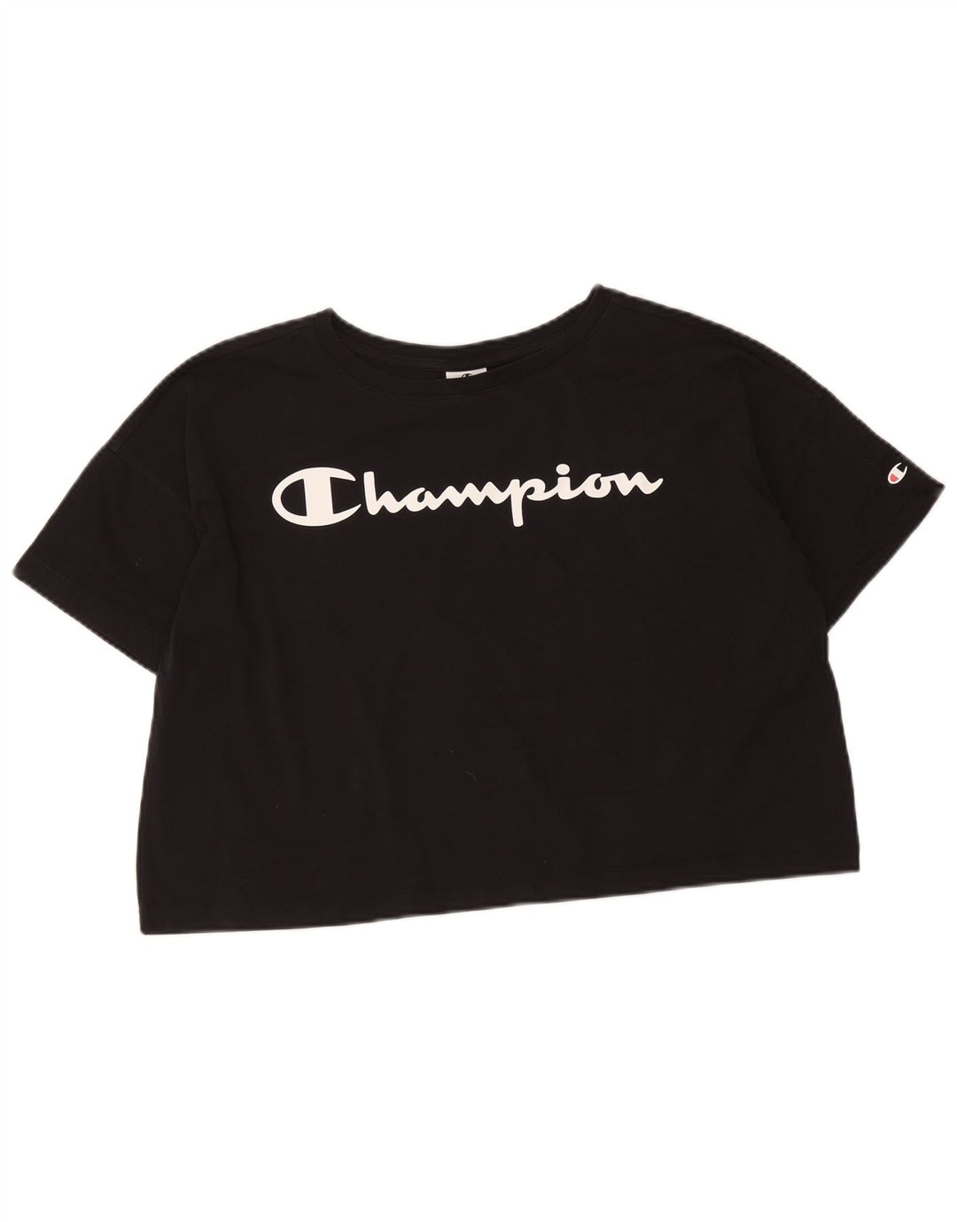 Champion Camiseta Corta con Estampado Extragrande para Mujer UK 40 Mediano Negro