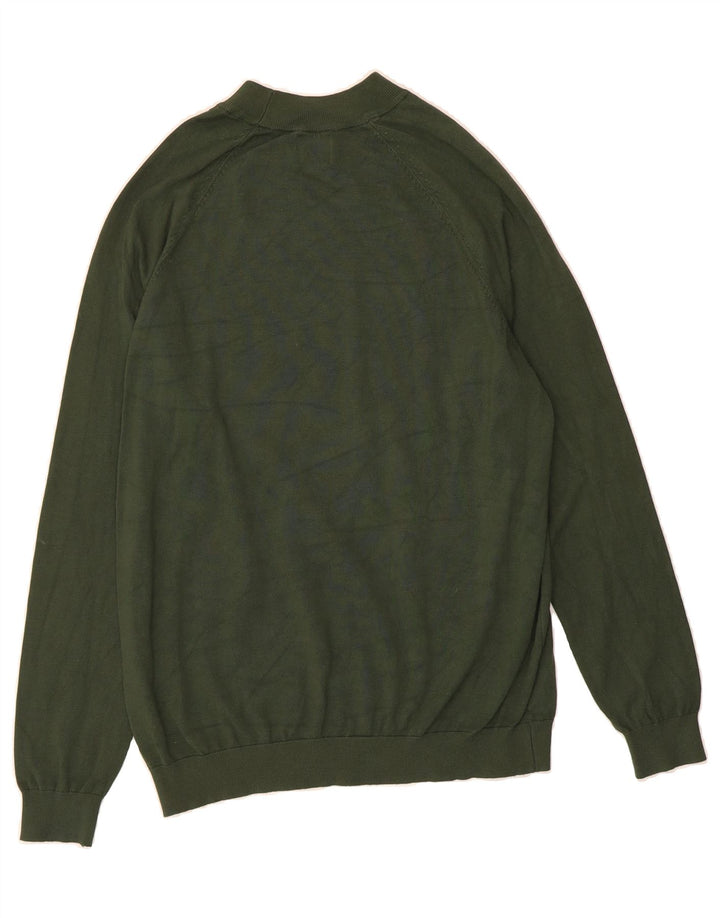 ZARA Mens Turtle Neck Jumper Sweater Large Green Viscose Vintage Zara and Second-Hand Zara from Messina Hembry 