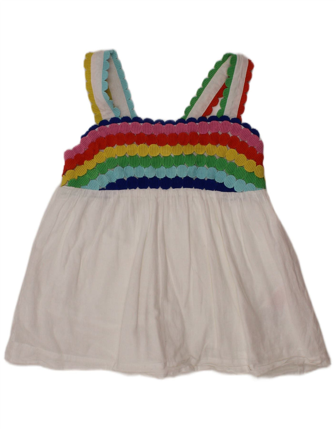 BODEN Blusa sin mangas para niña 7-8 años Blanco Colorblock Algodón