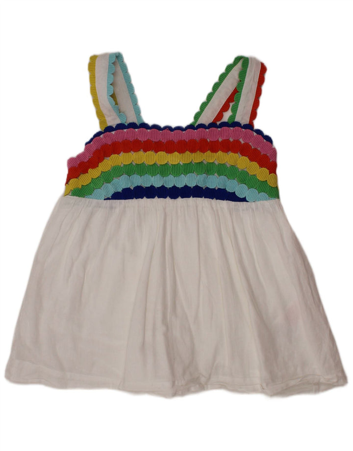 BODEN Blusa sin mangas para niña 7-8 años Blanco Colorblock Algodón