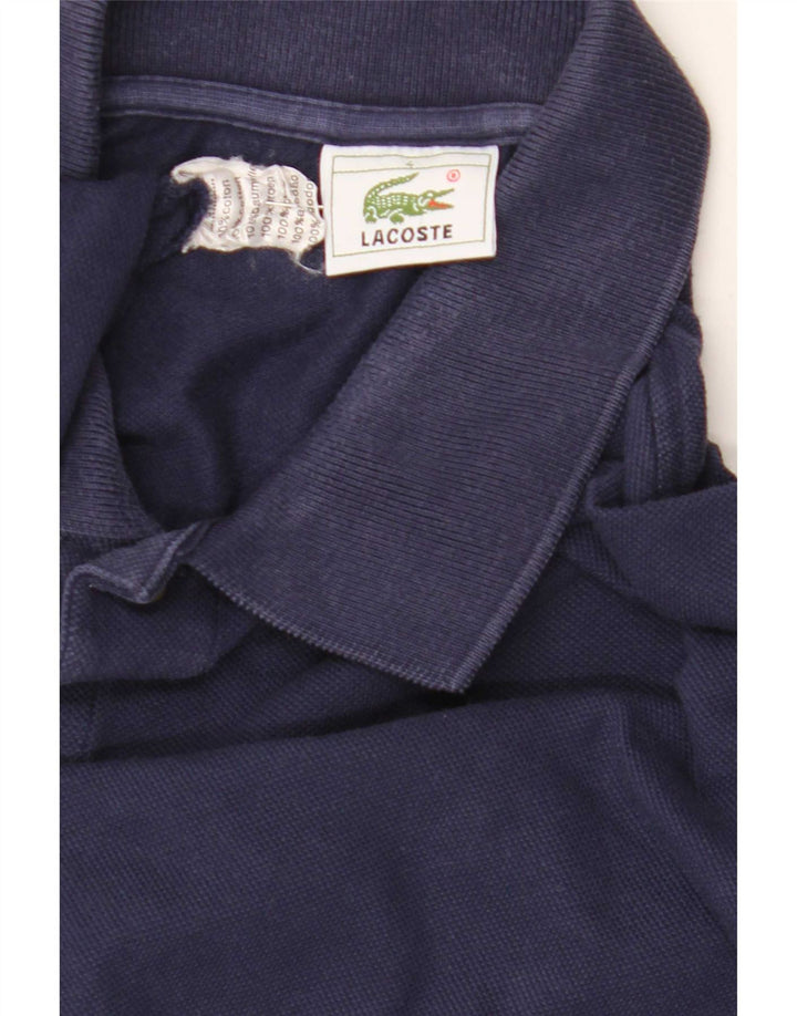 Lacoste Polo de manga larga para hombre talla 4 mediano azul marino