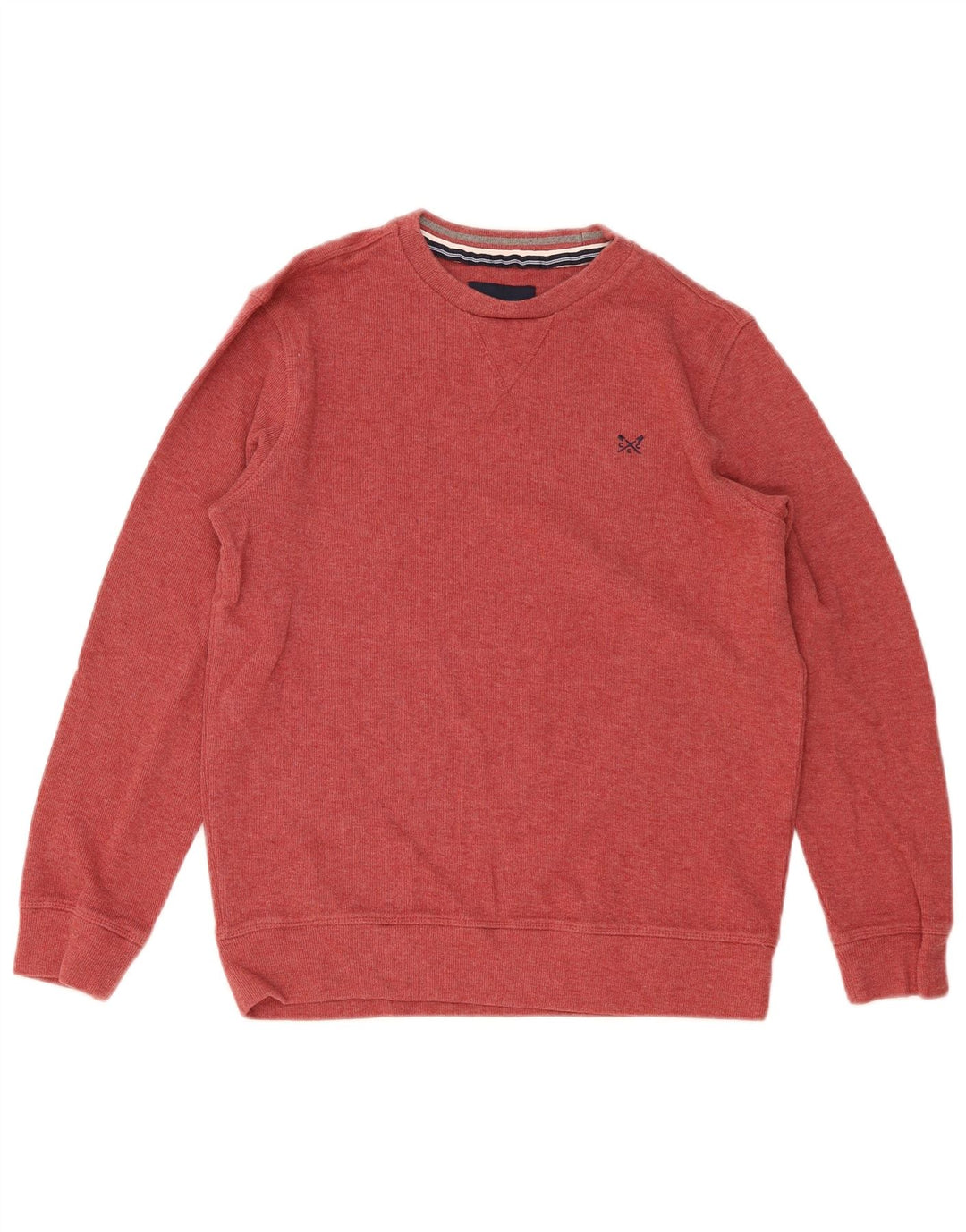 CREW CLOTHING Jersey de cuello redondo para hombre de algodón rojo medio