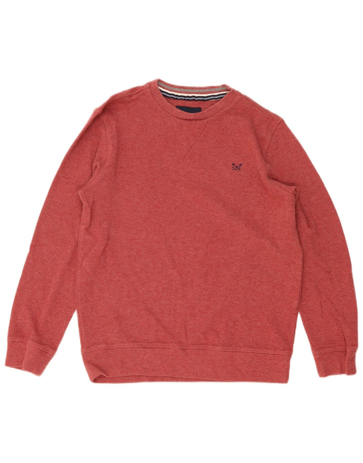 CREW CLOTHING Jersey de cuello redondo para hombre de algodón rojo medio