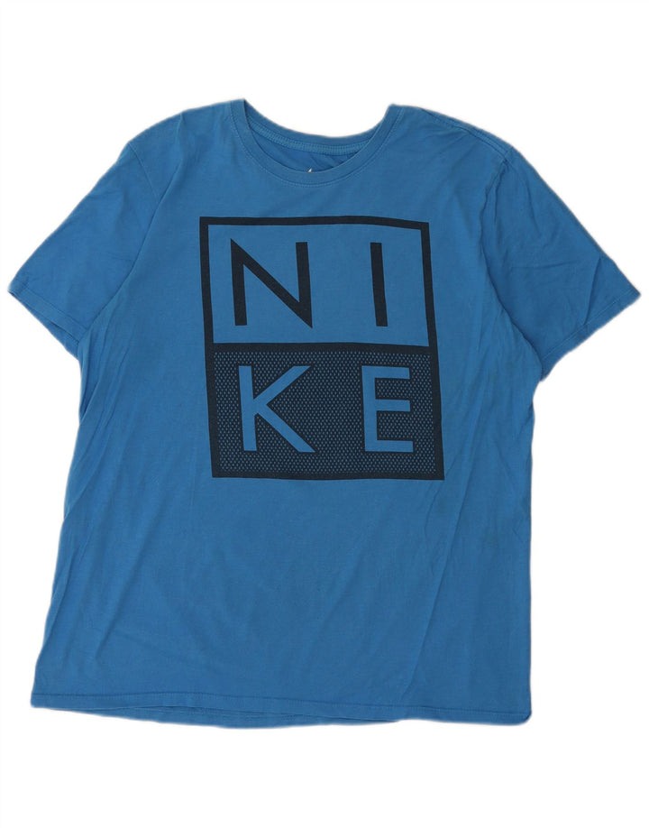 Nike Camiseta con gráfico de corte atlético para hombre, talla grande, azul