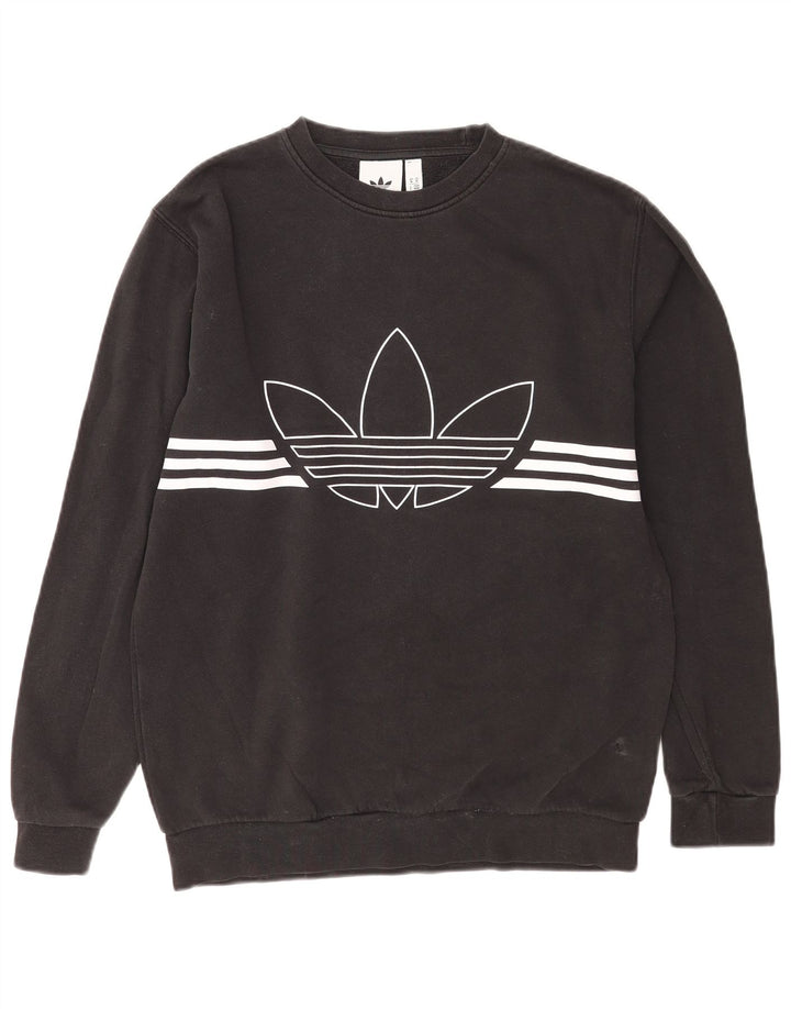 Adidas Hombre Sudadera Gráfica Jumper Medium Negro Algodón