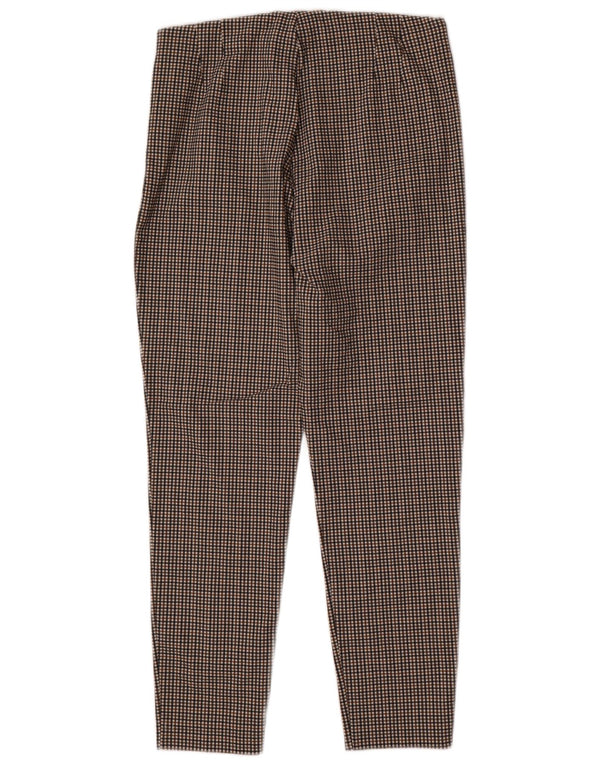 Zara Mujer Pantalón De Traje Cónico 2XL W36 L27 Cuadros Marrón