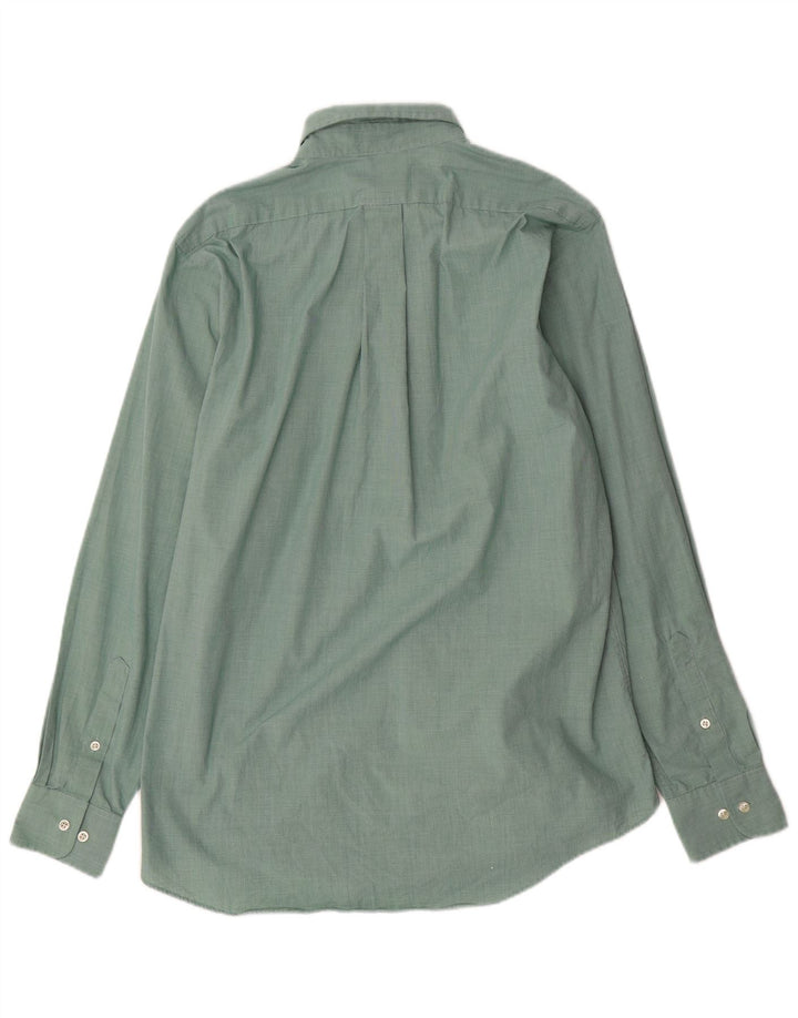 Chaps Camisa de ajuste clásico para hombre talla 15 1/2 algodón de pata de gallo verde mediano