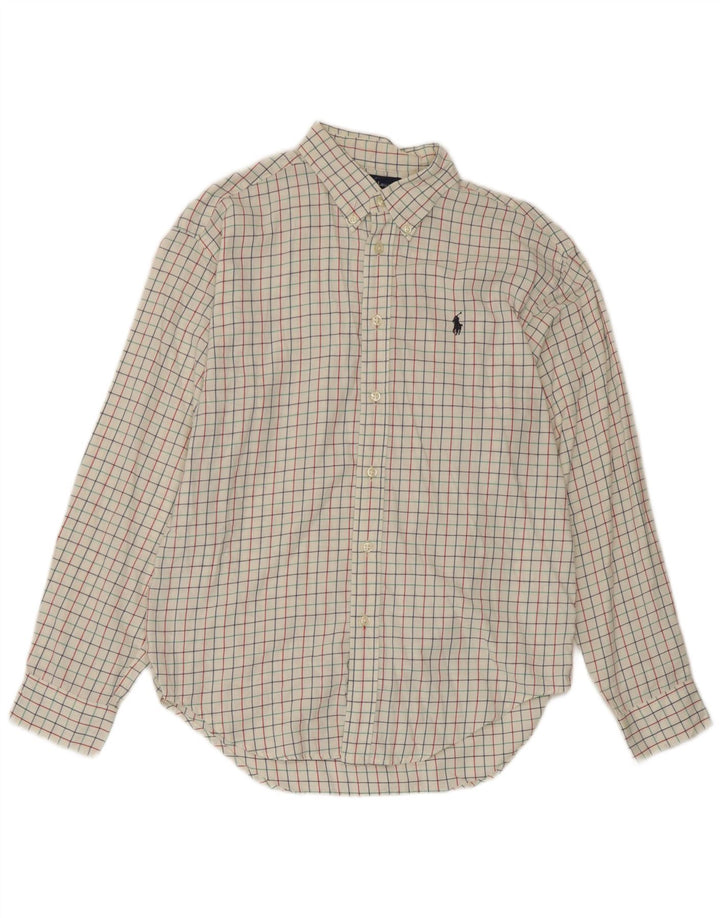 Ralph Lauren Camisa Niño 15-16 Años Grande Blanco Cuadros Algodón