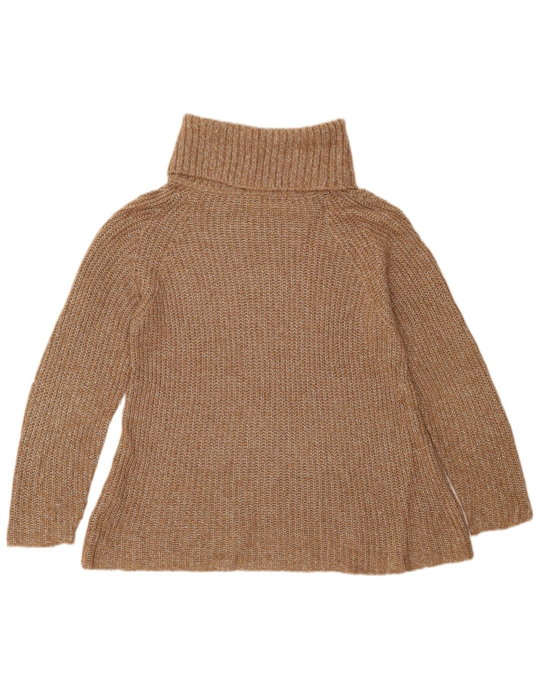 Massimo Dutti Jersey con cuello vuelto para mujer UK 10 Small Beige Moteado