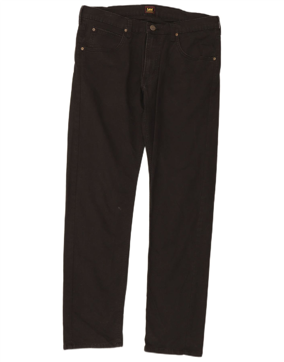 LEE Mens Daren Zip Fly Pantalones Casuales Rectos W34 L32 Algodón Negro