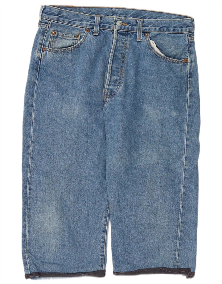 LEVI'S Mens 501 Capri Jeans W34 L19 Algodón Azul