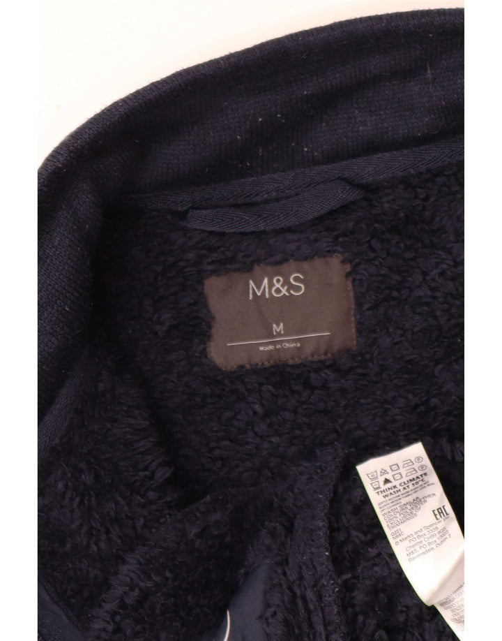Marks & Spencer Chaqueta tipo chándal Sherpa para hombre Poliéster azul marino mediano