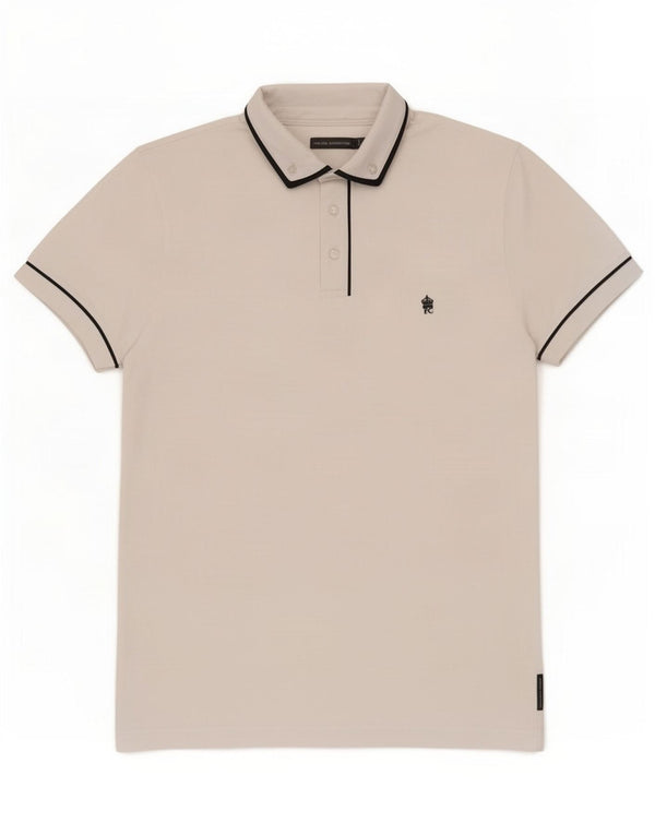 French Connection Polo para hombre de algodón blanco grande