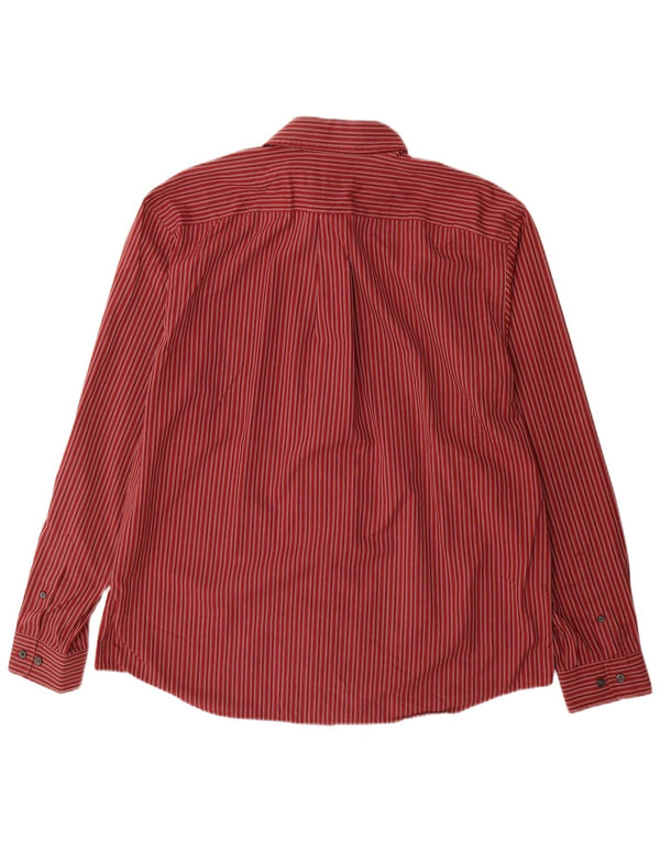 EDDIE BAUER Camisa de hombre grande de algodón a rayas rojas