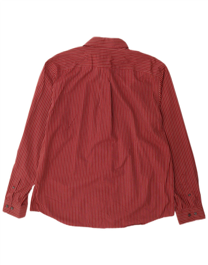 EDDIE BAUER Camisa de hombre grande de algodón a rayas rojas