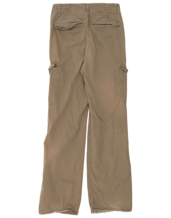 Zara Mujer Pantalón Cargo Holgado EU 36 XS W26 L31 Algodón Caqui