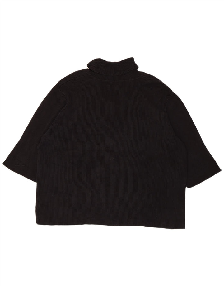 Ralph Lauren - Jersey con cuello vuelto para mujer, talla 22, 3XL, algodón negro