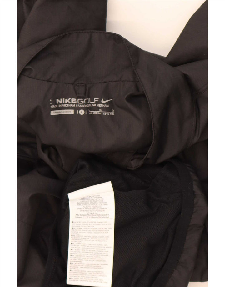 Nike - Chándal con cremallera y cuello para niños, talla grande, color negro, poliéster, 12-13 años