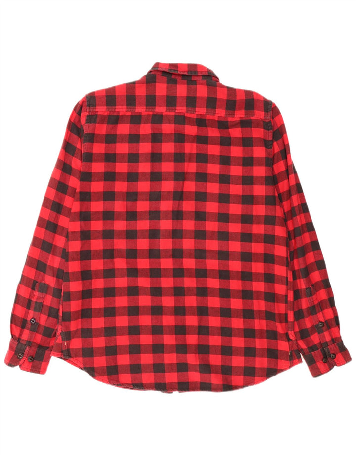 Caterpillar Camisa de franela para hombre XL Algodón a cuadros rojo