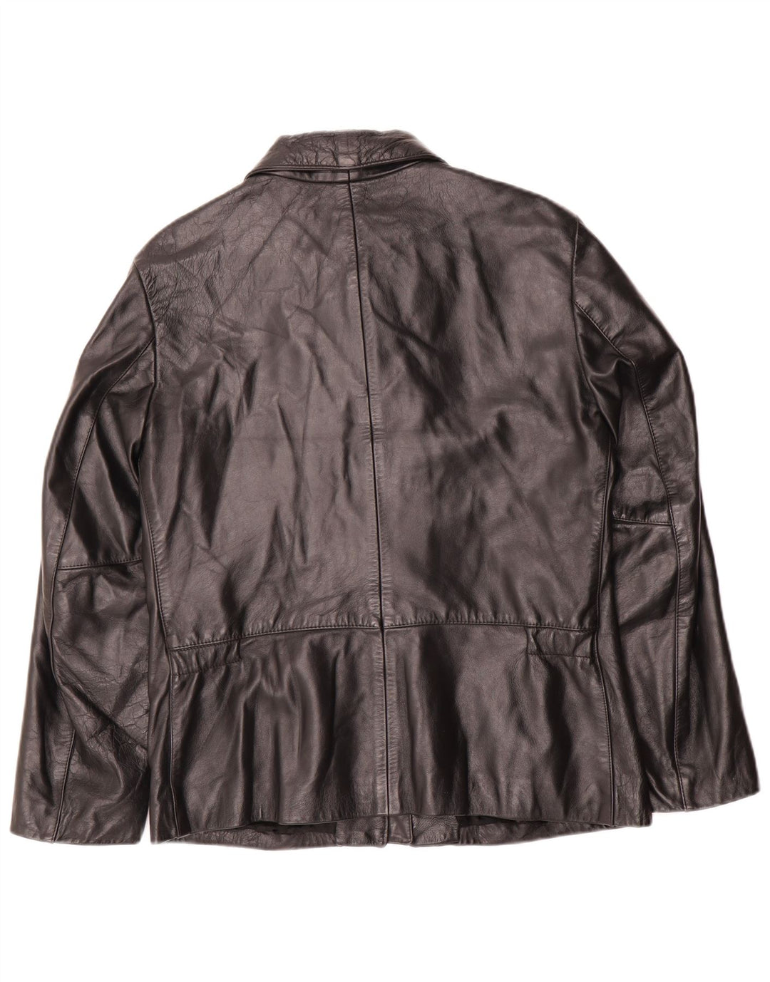 Benetton Chaqueta De Cuero Mujer ES 44 Mediana Cuero Negro