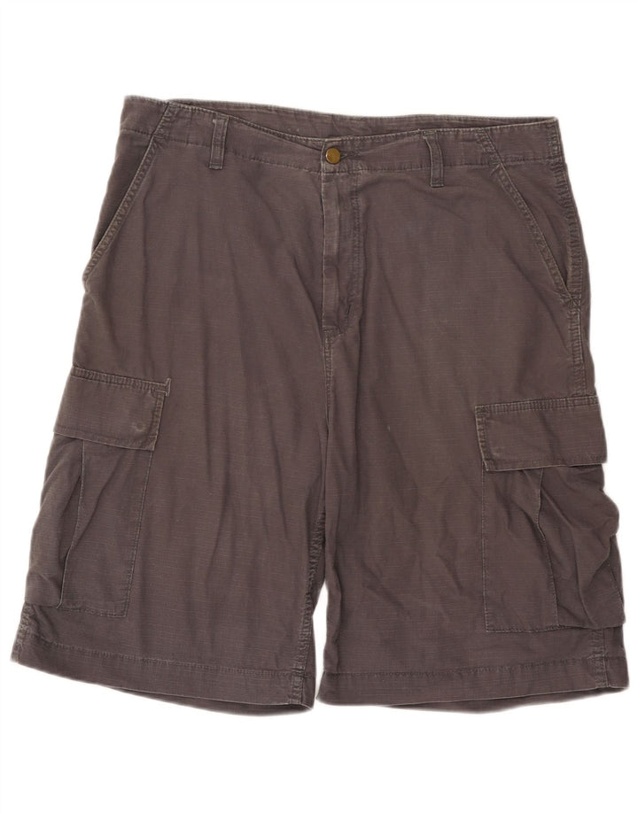 Carhartt Shorts Cargo Hombre W33 Algodón Gris Medio